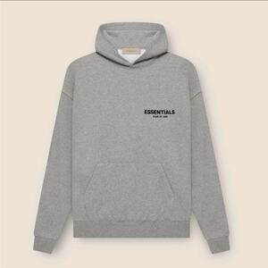 Fear of God Essentials Dark Oatmeal Gray Hoodie Sweater SS22 Size Small
